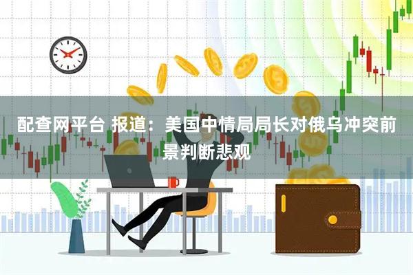 配查网平台 报道：美国中情局局长对俄乌冲突前景判断悲观